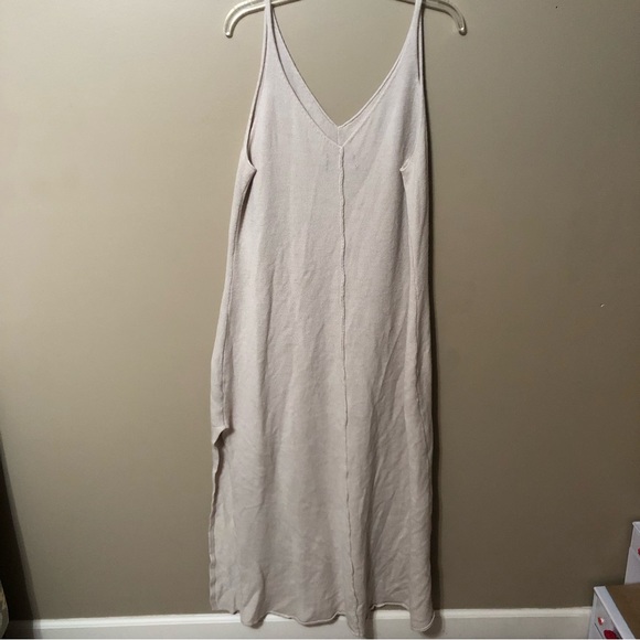 Honore 11 Wool Blend V Neck Maxi Della Dress in Color Natural size 3 22/24 - Picture 6 of 9